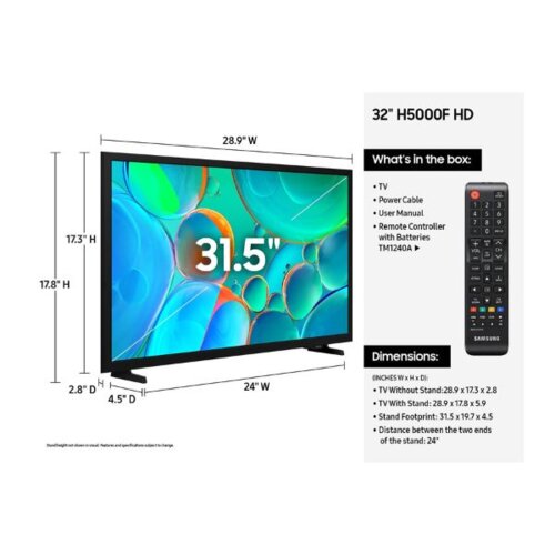 Samsung 32 Inch Smart LED TV - 32H5000F