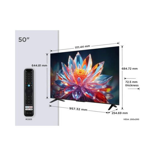 TCL 50 Inch QLED 4K Smart TV 50T6D - Dolby Atmos, Fire TV OS, HDR10