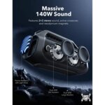 JBL Boom 2 Plus Waterproof Bluetooth Speaker, 140W Power, 24H Playtime, BassUp™ 2.0 – Perfect For Outdoor Adventures By JBL