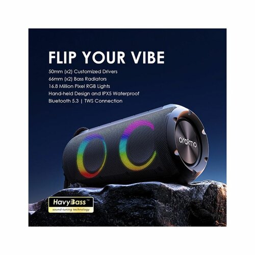 Oraimo Rover RGB Lights Bluetooth 5.3 Portable IPX5 Wireless Speaker