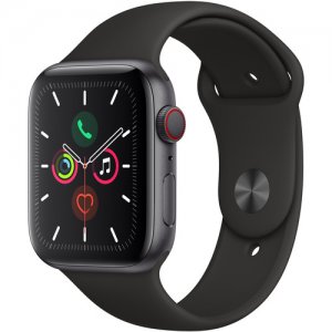 Apple Watch Series 5 (GPS + Cell, 44mm, Space Gray Aluminum, Black Sport Band) photo
