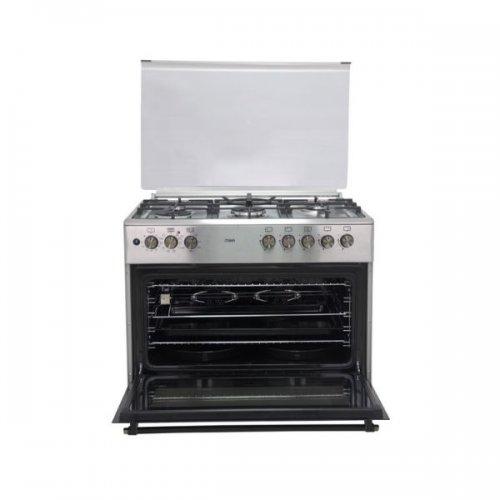 MIKA Standing Cooker, 90cm X 60cm, 5GB, Electric Oven, Half Inox  MST90PU5GHI/2WFO