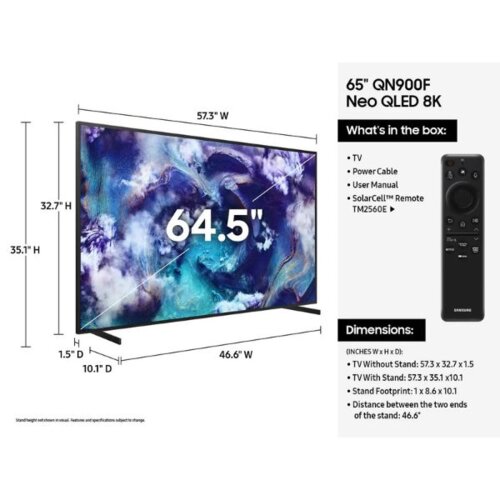 Samsung 65-Inch 8K Neo QLED Smart TV – Model: 65QN900F