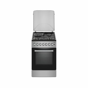 MIKA MST5060U31ESL Standing Cooker, 50cm X 60 Cm, 3 Gas Burner + 1 Electric Plate & Electric Oven, Silver photo