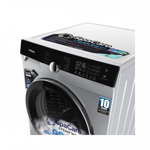 Mika MWAFC33108DS Washing Machine, Washer And Drier Combo, Inverter Motor, Fully-Automatic, 10/7 Kgs Wash & Dry, Dark Silver