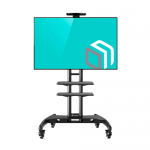 ONKRON Mobile TV Trolley/cart For 32 To 65” Flat Screens Up To 45 Kg TS15-62/TS1562 Black/movable Tv Stand By TV Wallmounts