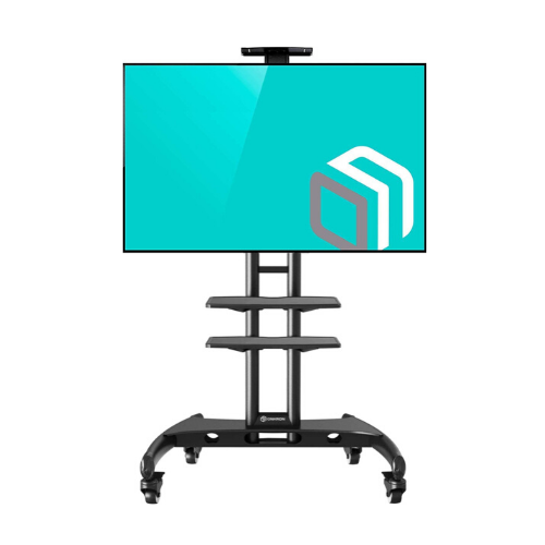 ONKRON Mobile TV Trolley/cart For 32 To 65” Flat Screens Up To 45 Kg TS15-62/TS1562 Black/movable Tv Stand By TV Wallmounts