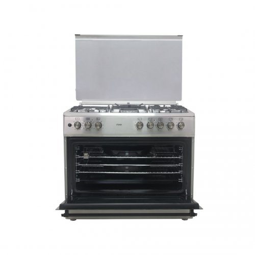MIKA Standing Cooker, 90cm X 60cm, 4 + 1, Electric Oven, Half Inox  MST90PU41HI/FOW