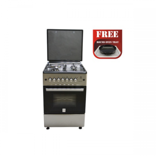MIKA Standing Cooker, 58cm X 58cm, All Gas, Gas Oven, Silver MST60PIAGSL/EM By Mika