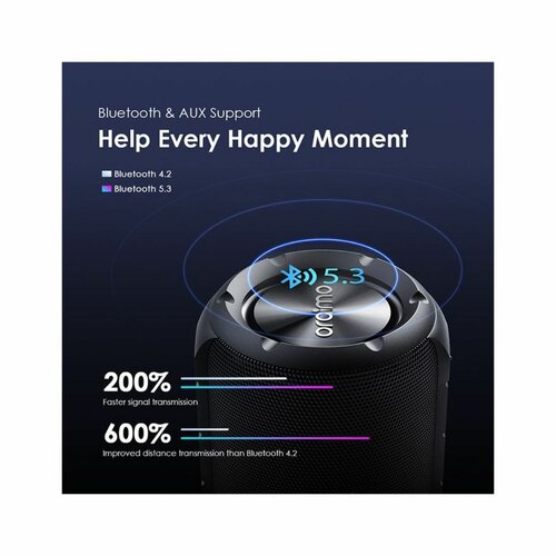 Oraimo Rover RGB Lights Bluetooth 5.3 Portable IPX5 Wireless Speaker