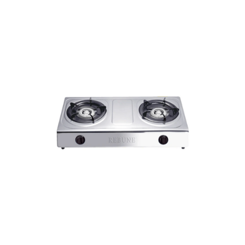 Rebune RE-4-044 Gas Stove: Stainless Steel, 2 Burner