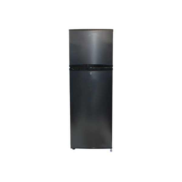 MIKA Fridge, 200L, Direct Cool, Double Door, Dark Matt Stainless Steel