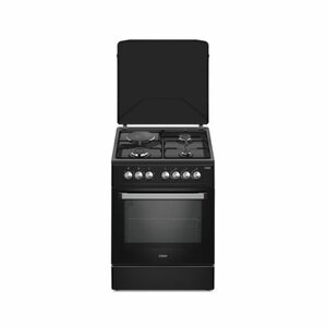 Image for MIKA MST6060U31PFB Standing Cooker, 60cm X 60cm, 3Gas Pool Jet Burners + 1 RAPID Hot Plate, Auto Ignition, 4 Function Electric Oven, Rotisserie, Full Black