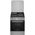 Mika Standing Cooker, 50cm X 60cm, 3 Gas Burner + 1 Electric Plate & Electric Oven 4F, Silver - MST5060U31PSB By Mika