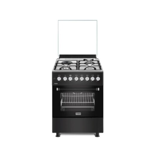 MIKA Standing Cooker 60cm X 60cm S.S Hob Matt Black MST6231E6BX