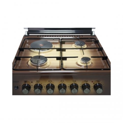 MIKA Standing Cooker, 58cm X 58cm, 3 + 1, Electric Oven, Light Brown TDF MST6031TLB/TRL