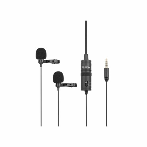 BOYA BY-M1DM Dual Omni-directional Lavalier Microphone By BOYA