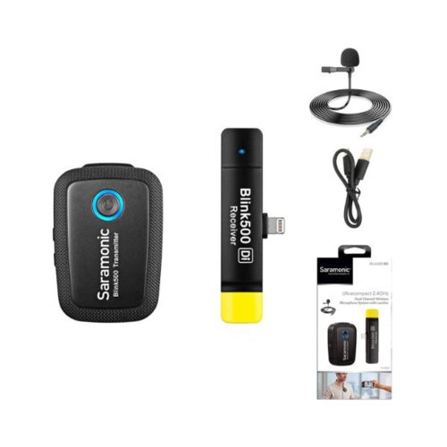 Saramonic Blink 500 B3 Wireless Clip-On Mic System With Lavalier & Dual Lightning Receiver For IPhone & IPad