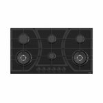 MIKA MGH92602FBGW2 Built-In Gas Hob, 90cm, 6 Gas With WOK, Glass By Mika