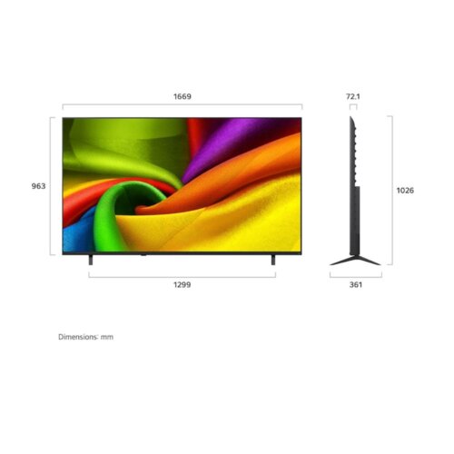 LG 75 Inch NANO 4K AI NU84 Smart TV 75NU840B6LA HDR10 Pro
