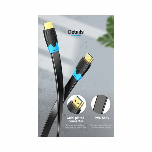 VENTION FLAT HDMI CABLE 8M BLACK – VEN-AAKBK