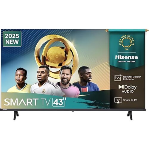 Hisense 43A6Q 43-inch 4K Smart TV  VIDAA OS, LED Panel, 400 Nits Brightness, VESA Mount 43A6Q By Hisense