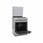MIKA Standing Cooker, 60cm X 60cm, 4 Gas With WOK Burner, Electric Oven, Half Inox MST624HI/TS6W By Mika