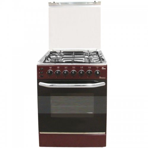 Ramtons 4 GAS 50X50 DARK RED COOKER 5694- EB/303