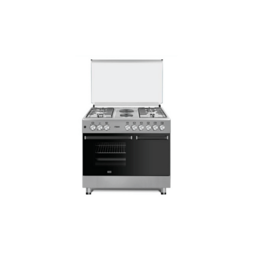 MIKA MST90PU42SLGC4 Standing Cooker: 4 Gas Pool Jet Burners + 2 RAPID Hot Plates, Auto Ignition