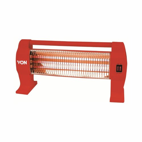 Von VSHK12QR Quartz Heater, 2M Power Cord - Red