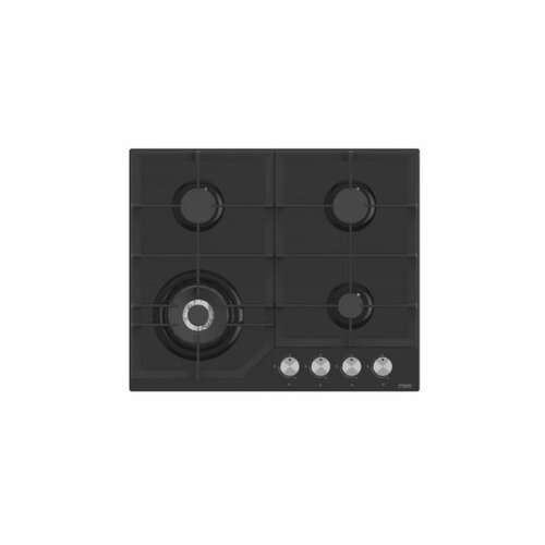 MIKA MGH61405FBGW Built-In Gas Hob, 60cm, 4 Gas With WOK, Glass