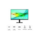 Samsung 27" ViewFinity S6 QHD Monitor, USB-C 90W Charging, IPS Display, Height Adjustable Stand – S60UD By Samsung