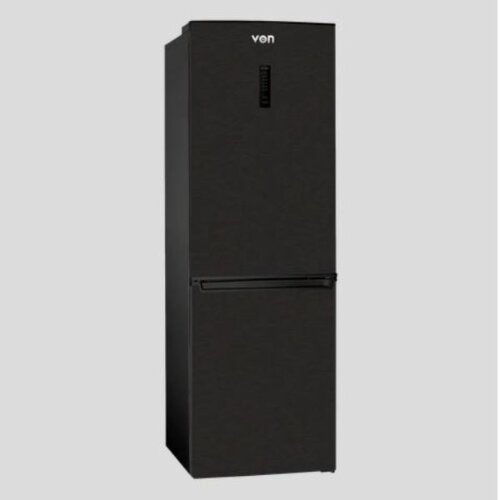 Von VRB-327NVAK Bottom Mount Fridge, No Frost 327L - Black Inox