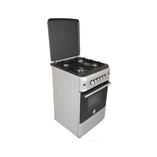 MIKA Standing Cooker, 50cm X 55cm, 4GB, Gas Oven,  MST55PIAGSL/SDMetalic Silver