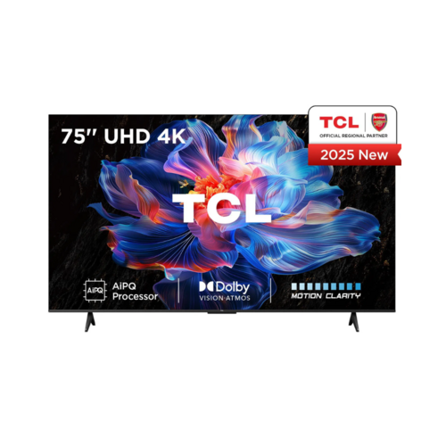 TCL 75 Inch 4K UHD Smart Google TV 75V6D - HDR10, Wi-Fi, Google Assistant By TCL