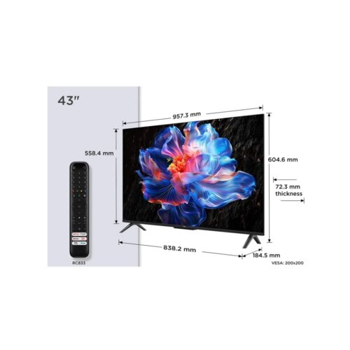 TCL 43 Inch 4K Google Smart TV With Dolby Atmos – Model 43V6D