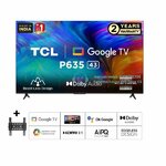 TCL 43 Inch 4K 43P635 P635 GOOGLE SMART TV EDGELESS DESIGN (2022 Model) By TCL
