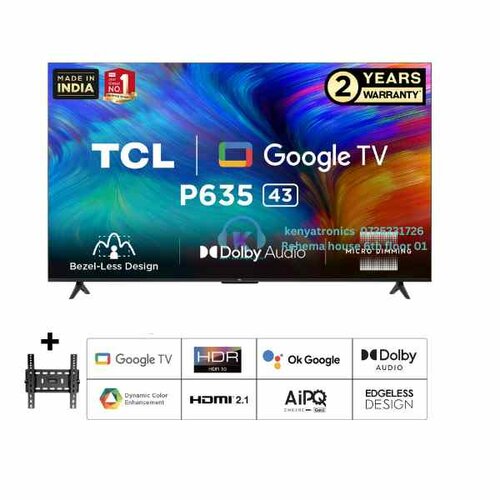TCL 43 Inch 4K 43P635 P635 GOOGLE SMART TV EDGELESS DESIGN (2022 Model) By TCL