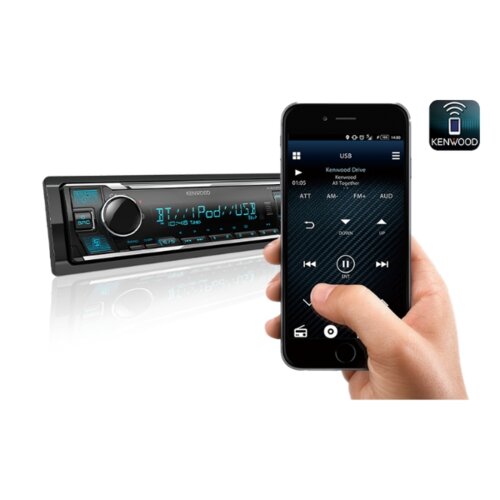 Kenwood KMM-BT408 - 1-DIN Car Stereo, Bluetooth, USB Media Playback