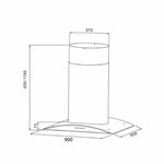 Newmatic H97.9S Island Chimney Hood - Powerful 90cm Extraction By Newmatic