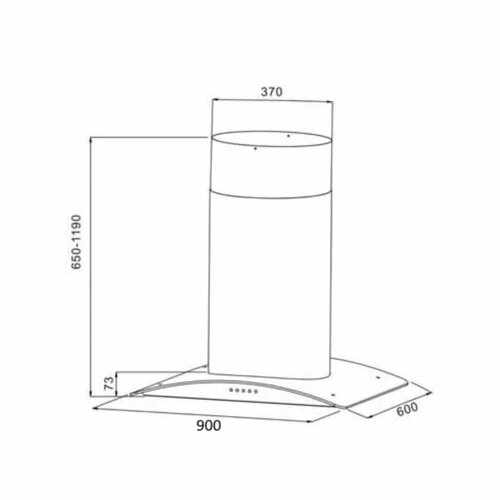 Newmatic H97.9S Island Chimney Hood - Powerful 90cm Extraction