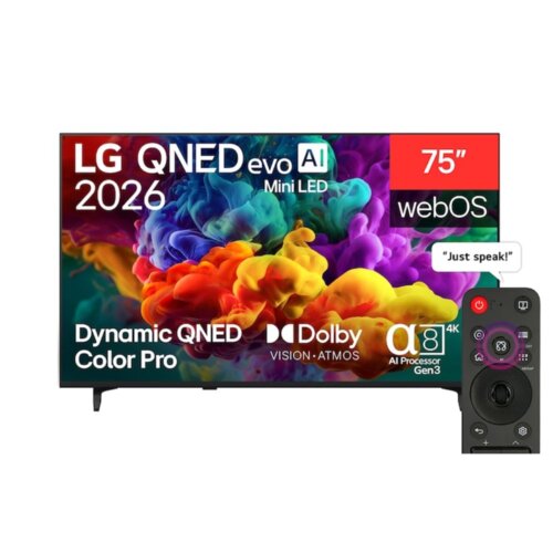 LG 75 Inch QNED Evo AI Mini LED 4K Smart TV 75QNED85B6T By LG