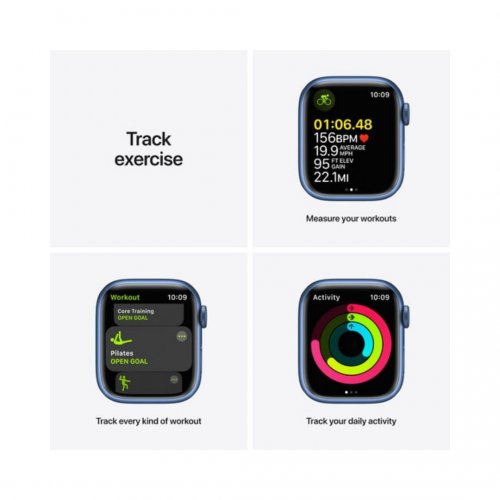 Apple Watch Series 7 (GPS, 45mm, Midnight Blue, & Green)