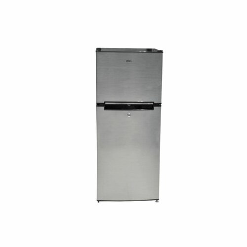 MIKA MRDCD118LSD Fridge, 118L, 2 Door Top Mount Freezer, Defrost (Direct Cool), Line Silver Dark By Mika