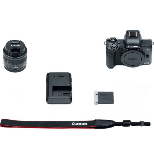 Canon EOS M50 Mirrorless Digital Camera With 15-45mm Lens (Black)