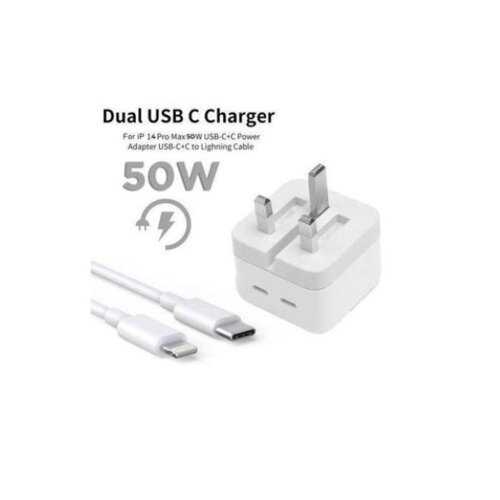 Apple 50W USB-C  + C Power Adapter + USB-C To Lightning Cable