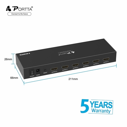 8-Port (1x8) HDMI 1.3 Amplified Powered Splitter/Signal Distributor - Ver 1.3 Full HD 1080P, Deep Color, HD Audio