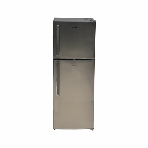 MIKA MRDCD138XLB Fridge, 138L, 2 Door Top Mount Freezer, Defrost (Direct Cool), Inox Line Brush By Mika