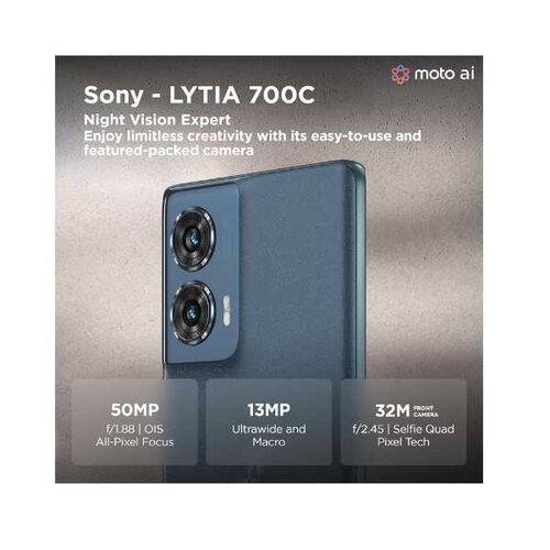 MOTOROLA Edge 50 Fusion 5G, 12GB+12GB RAM, 512GB ROM, Snapdragon 7 Gen 2, 50MP OIS LYTIA Sensor, 6.7" 144 Hz POLED Display, IP68, 5000mAh, Android 14