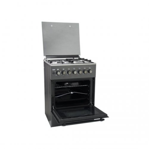 MIKA Standing Cooker, 58cm X 58cm, 3 + 1, Electric Oven, Decor Silver MST6031DS/TRL